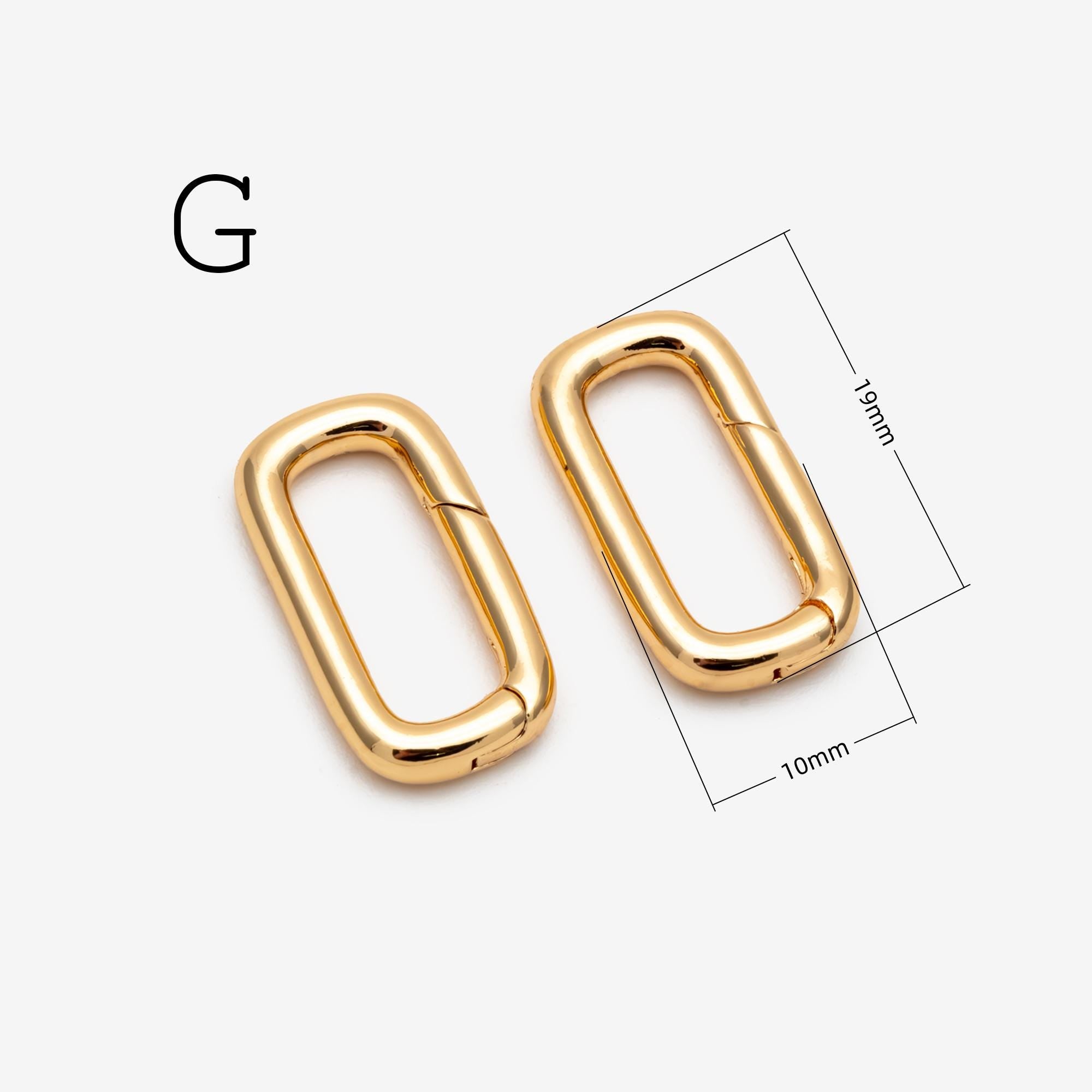 4pcs Gold Necklace Clasp, Oval Spring Gate Ring , Oval Gate Ring, Gold plated Brass Basic Supplies (GB-1831)
